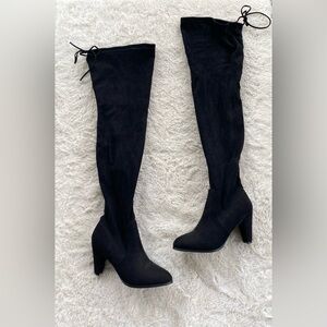 Catherine Malandrino Black Over the Knee Boots Heeled